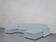 6-Seat Modular Double Chaise Sectional (Thin Arms) - 7th Avenue