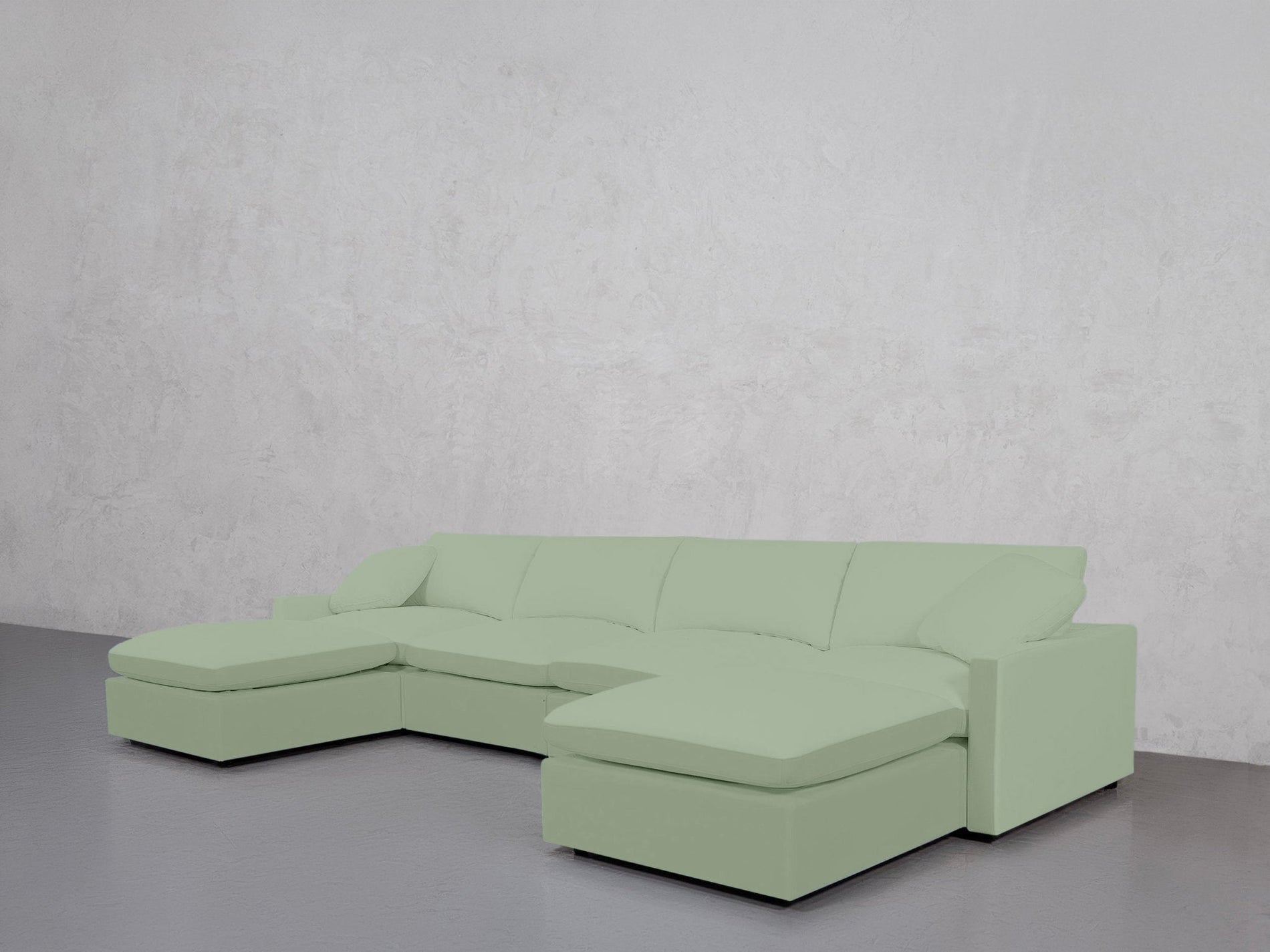 6-Seat Modular Double Chaise Sectional (Thin Arms) - 7th Avenue
