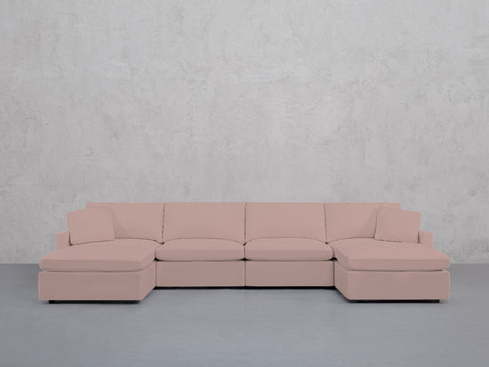 6-Seat Modular Double Chaise Sectional (Thin Arms) - 7th Avenue