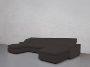 6-Seat Modular Double Chaise Sectional (Thin Arms) - 7th Avenue