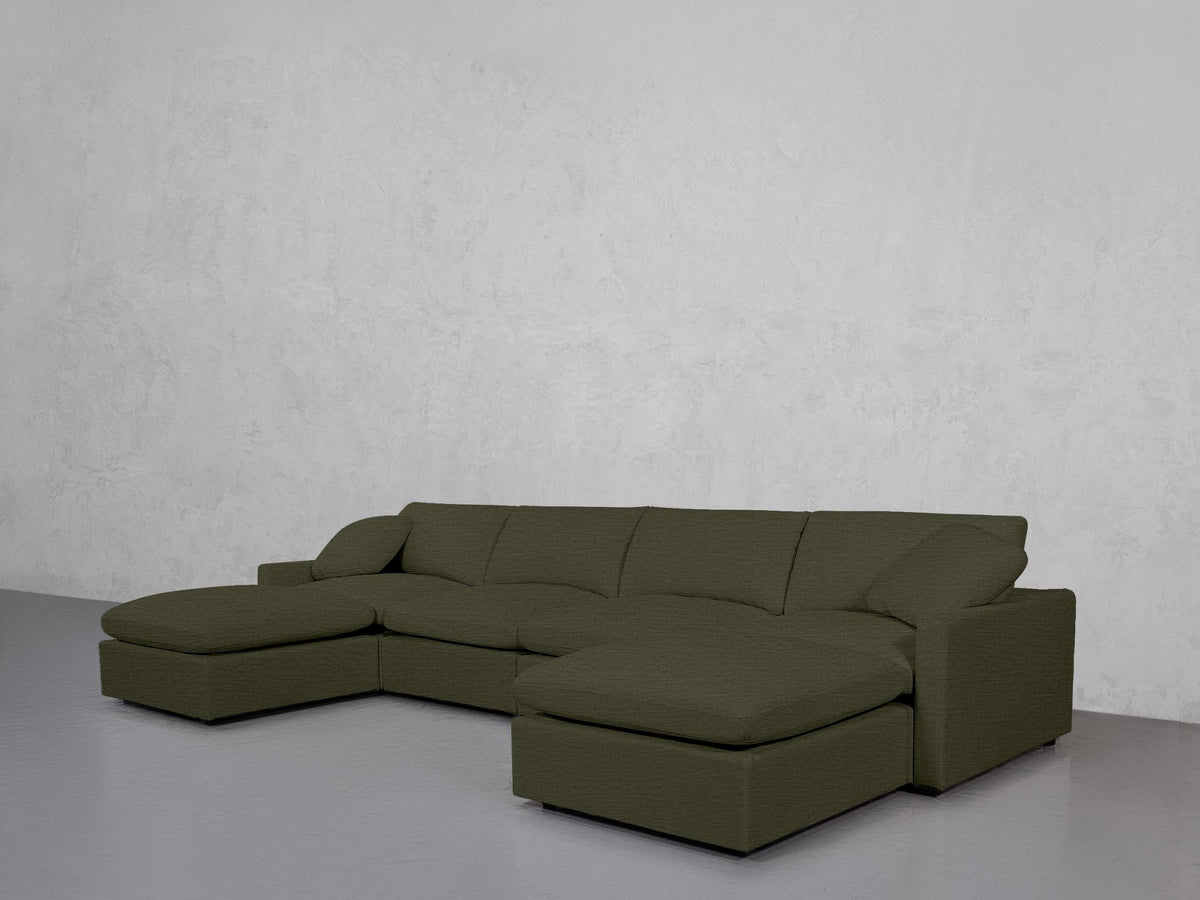 6-Seat Modular Double Chaise Sectional (Thin Arms) - 7th Avenue