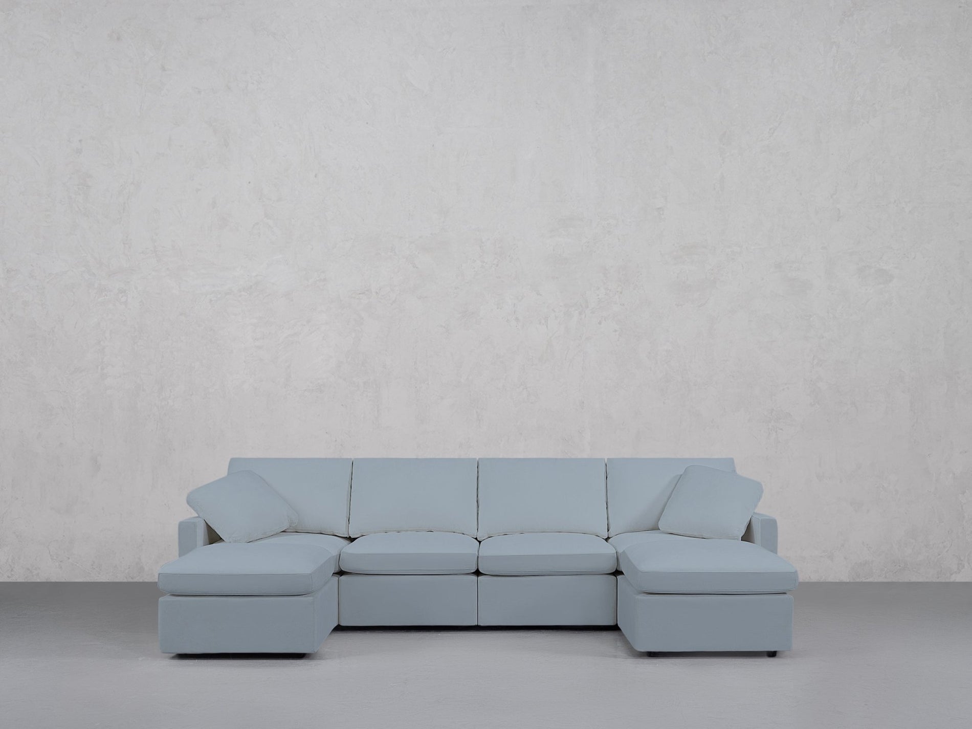 6-Seat Modular Double Chaise Sectional (Thin Arms) - 7th Avenue