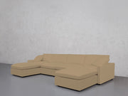 6-Seat Modular Double Chaise Sectional (Thin Arms) - 7th Avenue