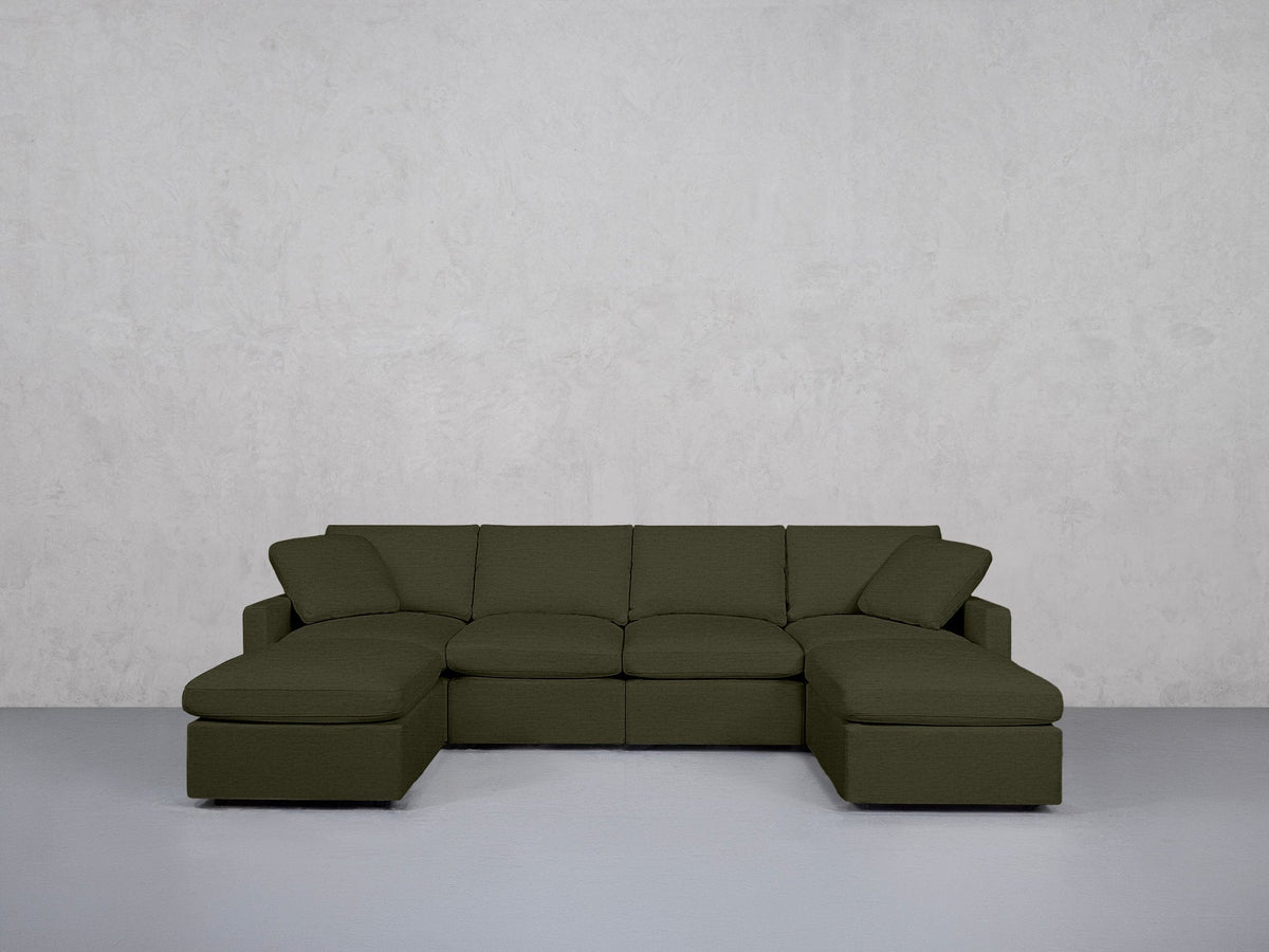 6-Seat Modular Double Chaise Sectional (Thin Arms) - 7th Avenue