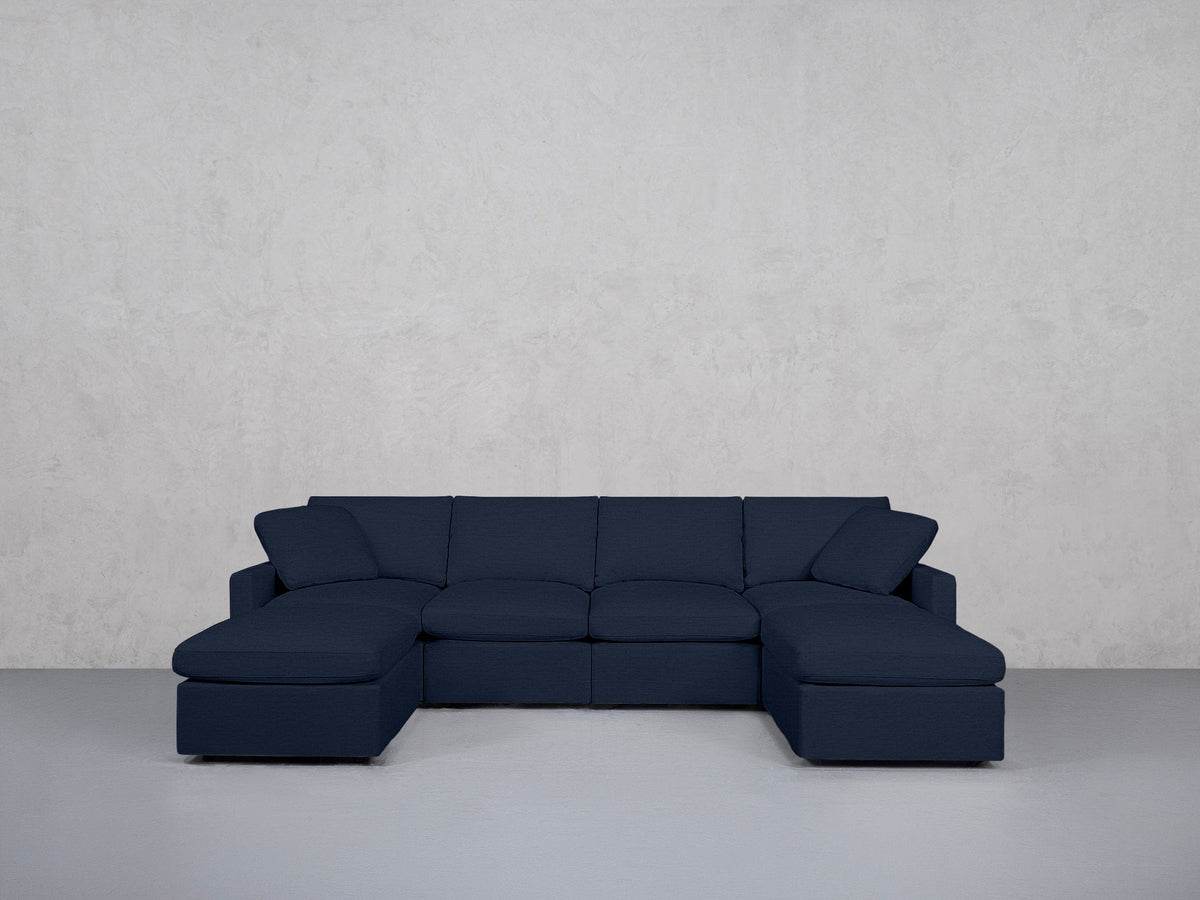 6-Seat Modular Double Chaise Sectional (Thin Arms) - 7th Avenue