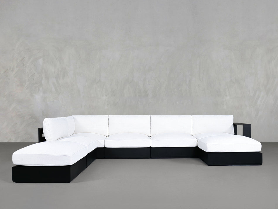 7-Seat Modular Chaise Corner Lounger Sectional Aluminum Outdoor