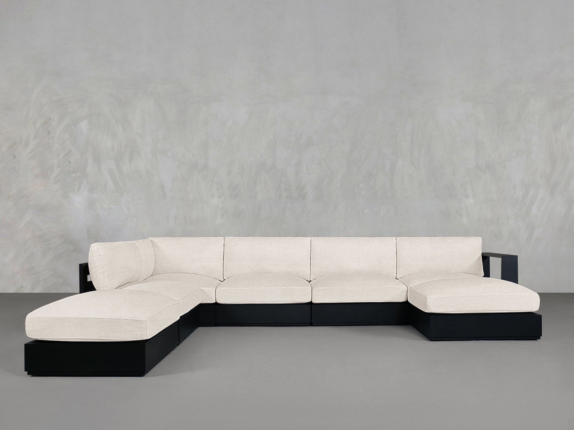 7 - Seat Modular Chaise Corner Lounger Sectional Aluminum Outdoor - 7th Avenue