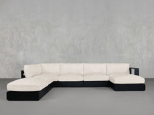 7 - Seat Modular Chaise Corner Lounger Sectional Aluminum Outdoor - 7th Avenue
