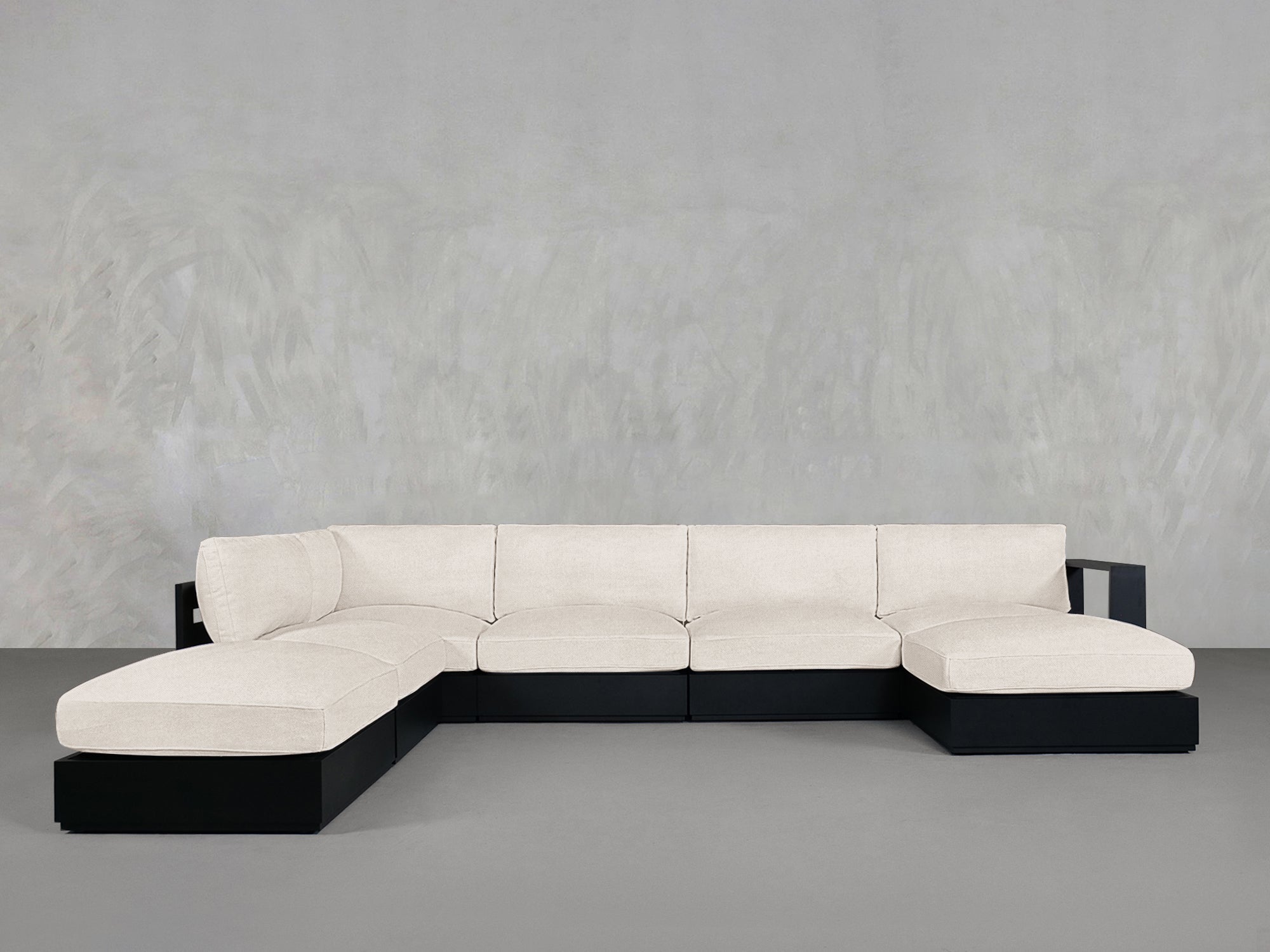 7 - Seat Modular Chaise Corner Lounger Sectional Aluminum Outdoor - 7th Avenue
