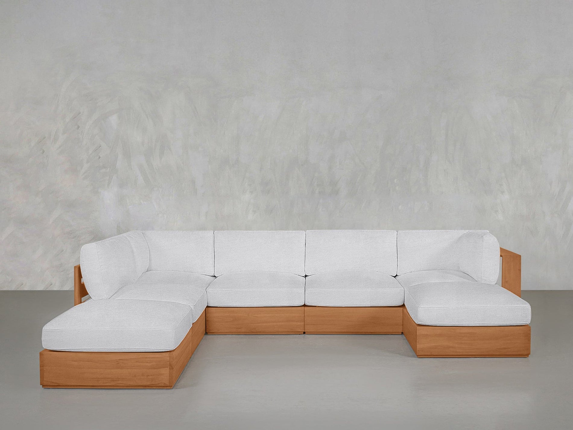 7 - Seat Modular Chaise Corner Lounger Sectional Teak Outdoor - 7th Avenue