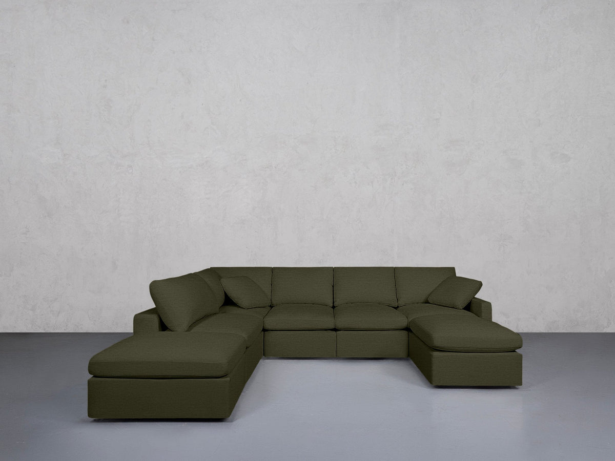 7-Seat Modular Chaise Corner Lounger Sectional (Thin Arm) - 7th Avenue