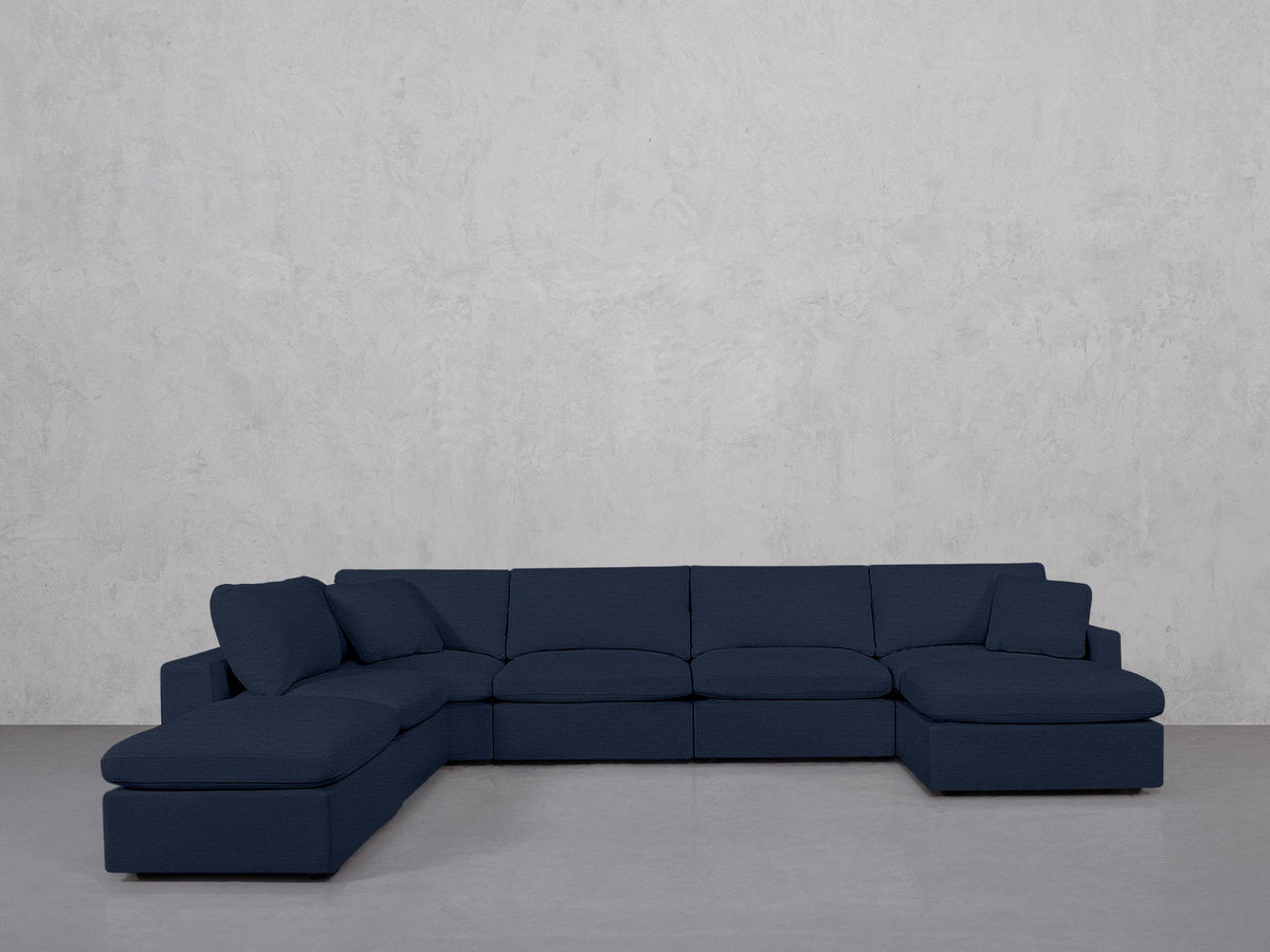 7-Seat Modular Chaise Corner Lounger Sectional (Thin Arm) - 7th Avenue