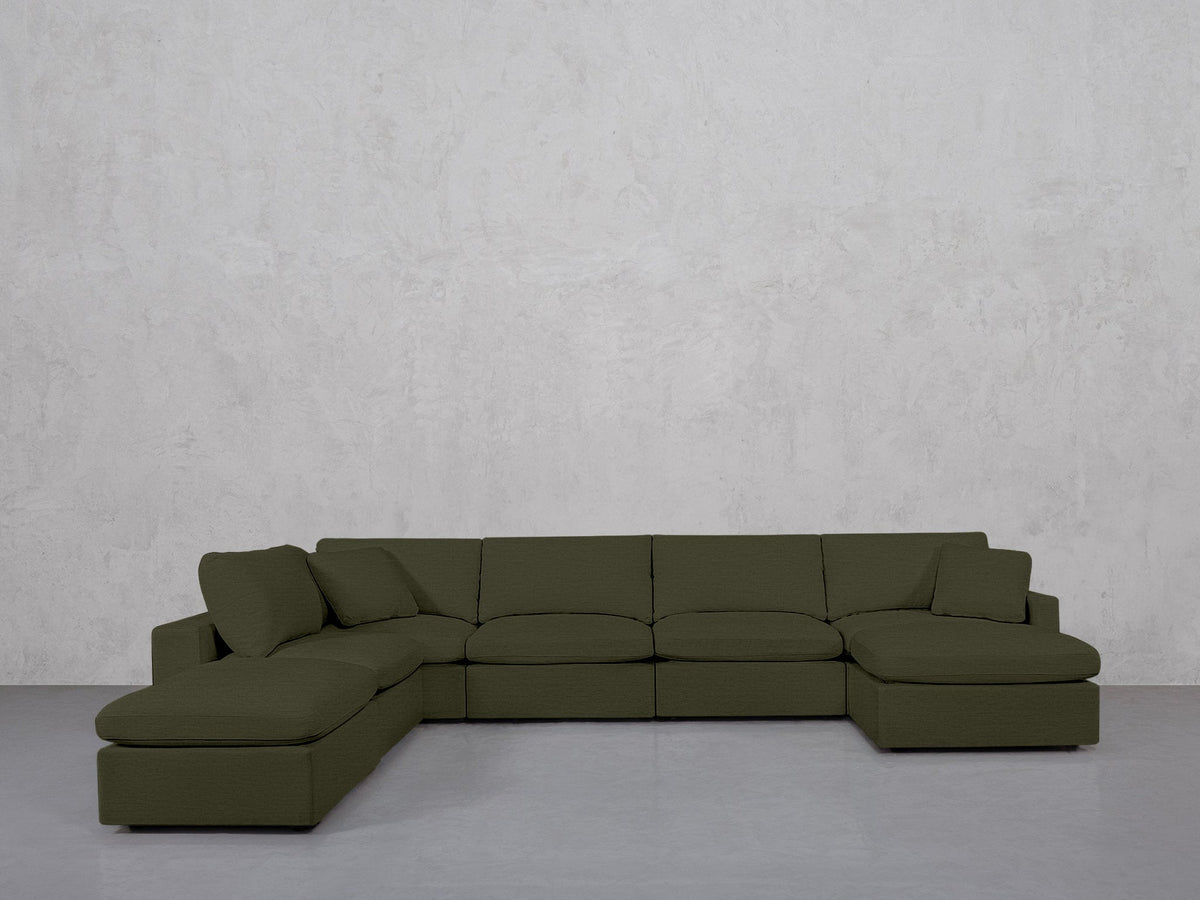 7-Seat Modular Chaise Corner Lounger Sectional (Thin Arm) - 7th Avenue