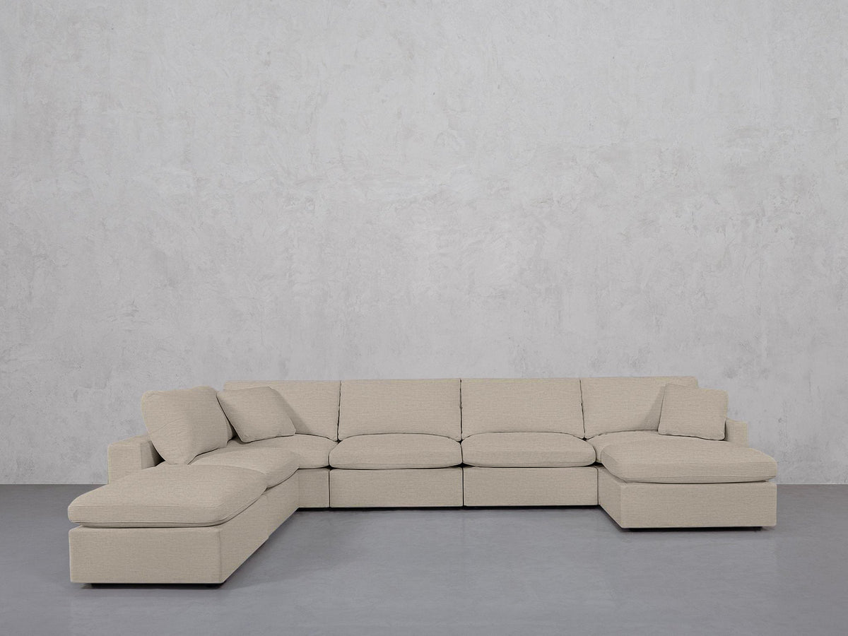 7-Seat Modular Chaise Corner Lounger Sectional (Thin Arm) - 7th Avenue