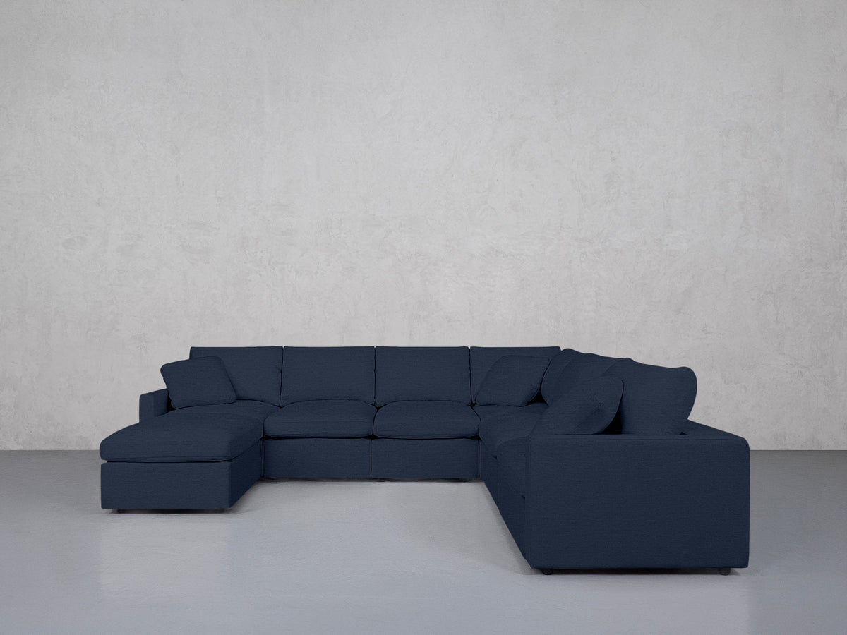 7-Seat Modular Chaise Corner Right Sectional (Thin Arms) - 7th Avenue