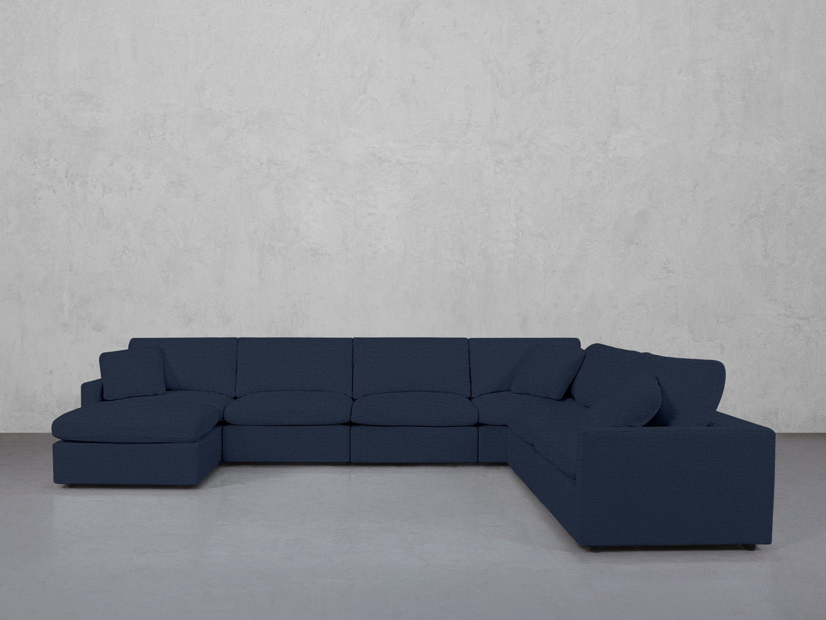 7-Seat Modular Chaise Corner Right Sectional (Thin Arms) - 7th Avenue