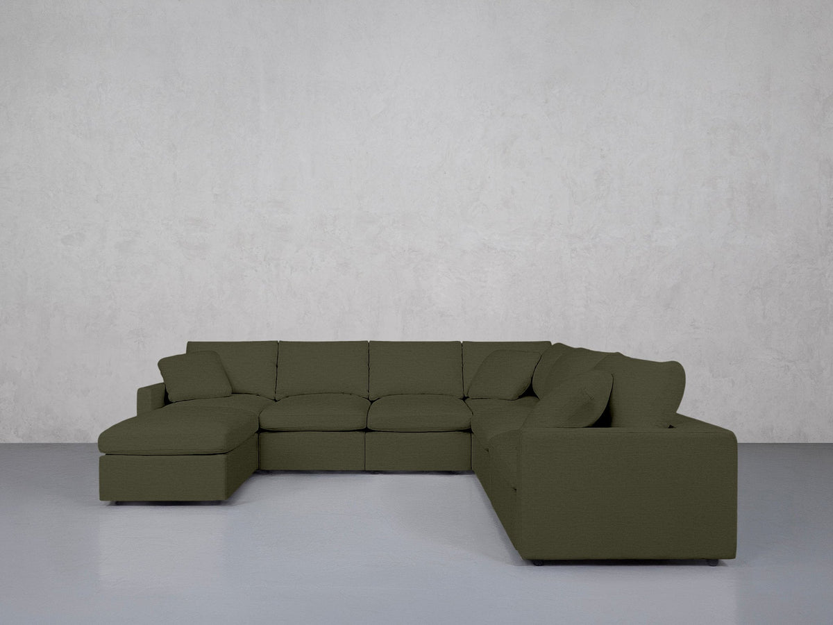 7-Seat Modular Chaise Corner Right Sectional (Thin Arms) - 7th Avenue