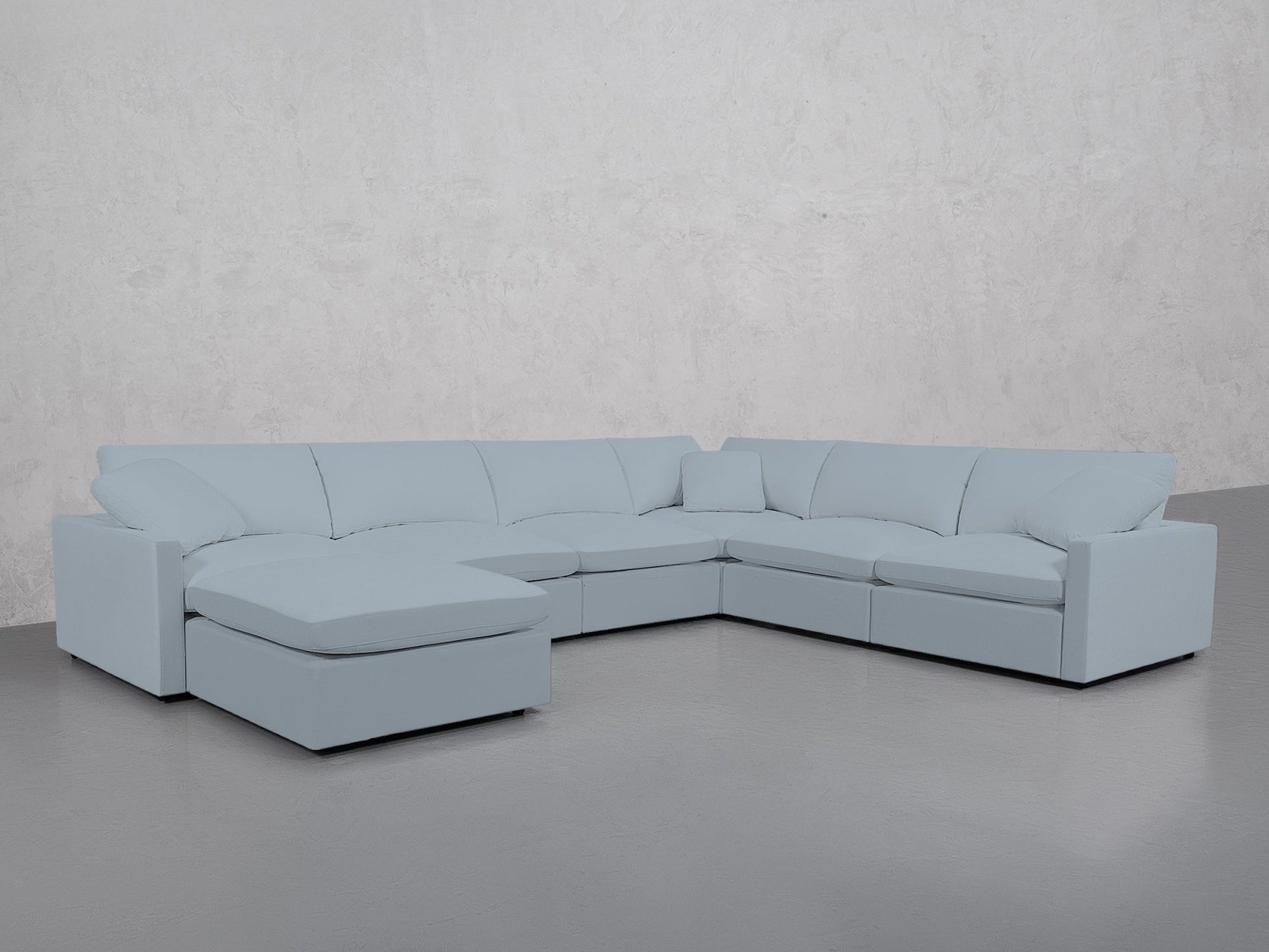 7-Seat Modular Chaise Corner Right Sectional (Thin Arms) - 7th Avenue