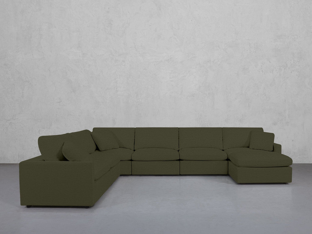 7-Seat Modular Chaise Corner Sectional (Thin Arms) - 7th Avenue