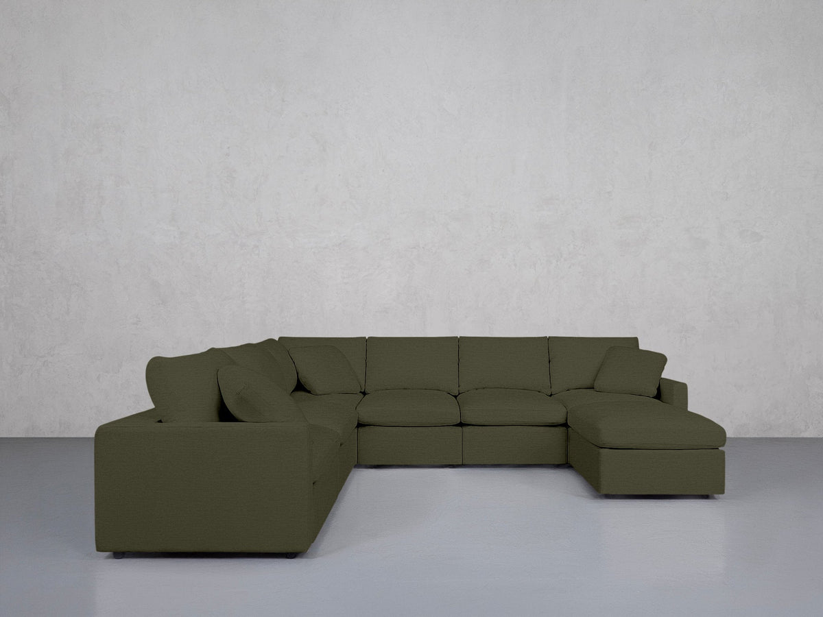 7-Seat Modular Chaise Corner Sectional (Thin Arms) - 7th Avenue