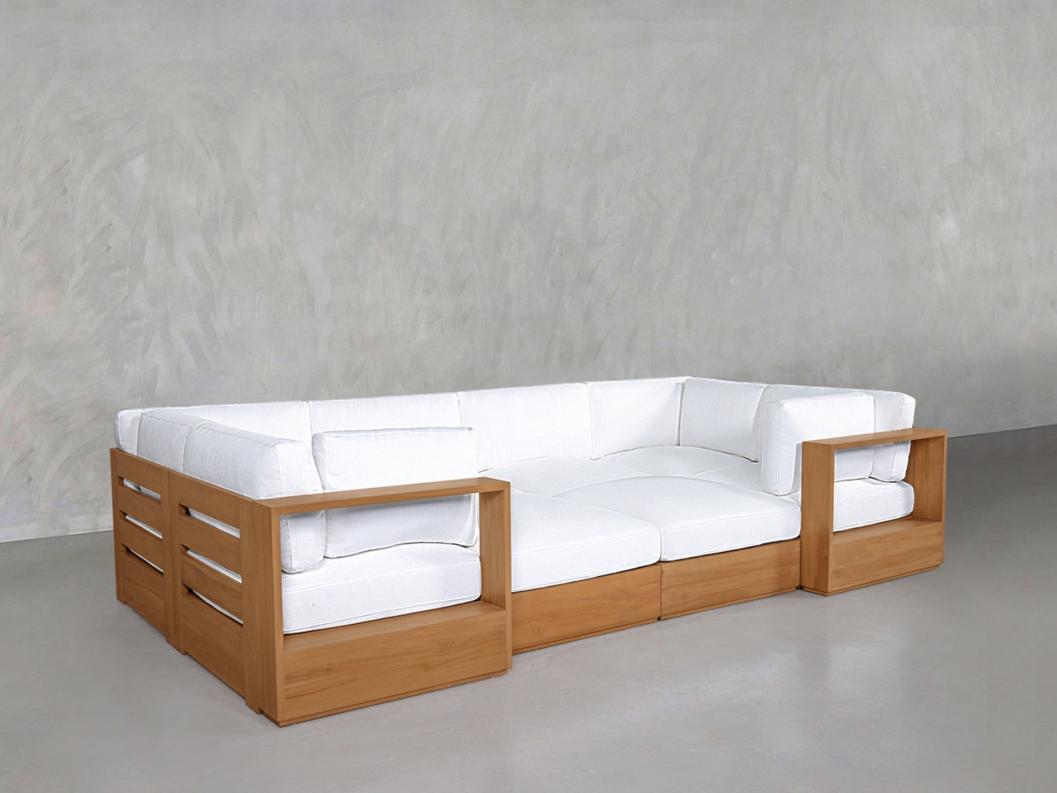 8-Seat Modular Closed Pit Teak Outdoor