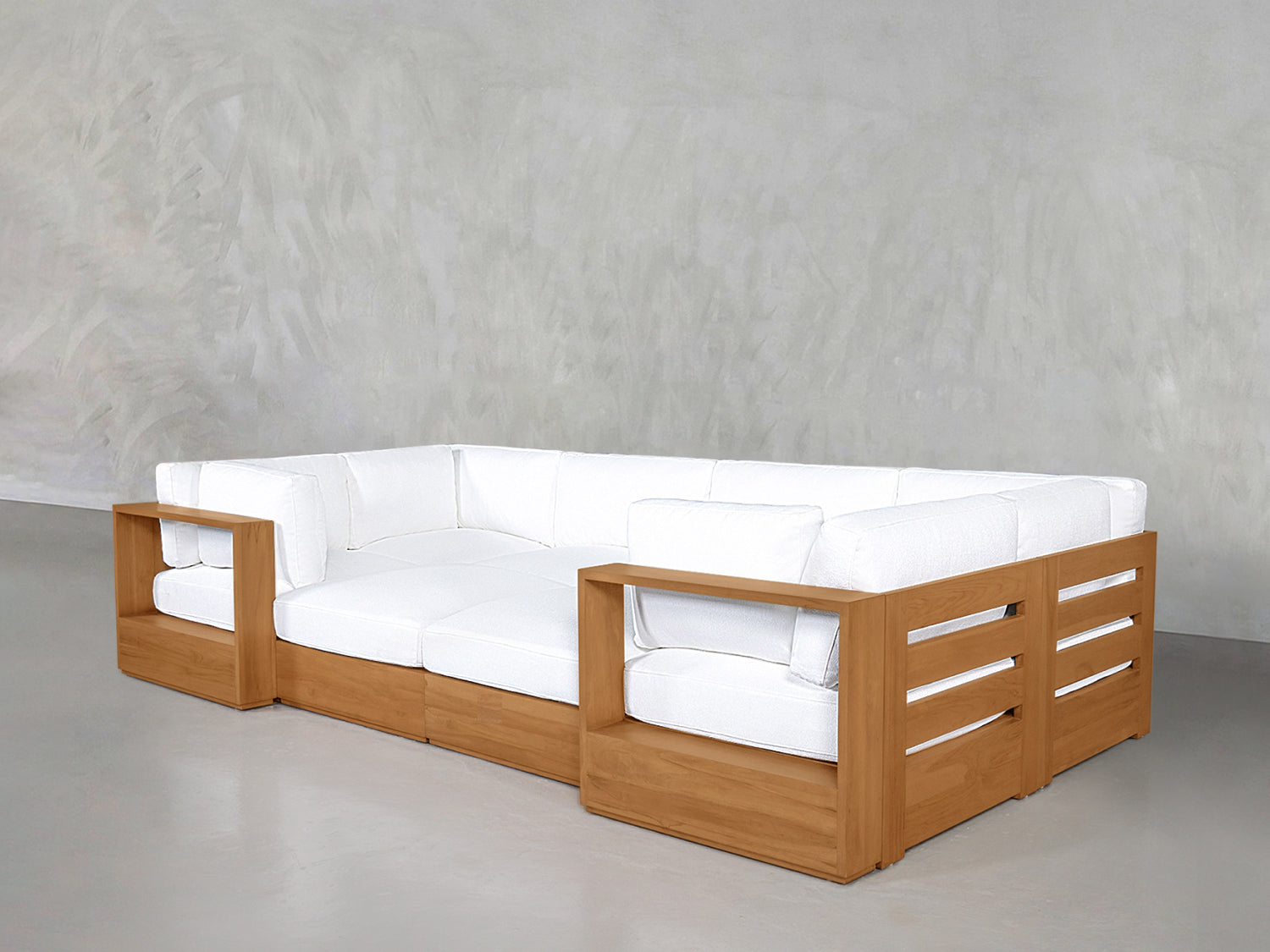 8-Seat Modular Closed Pit Teak Outdoor