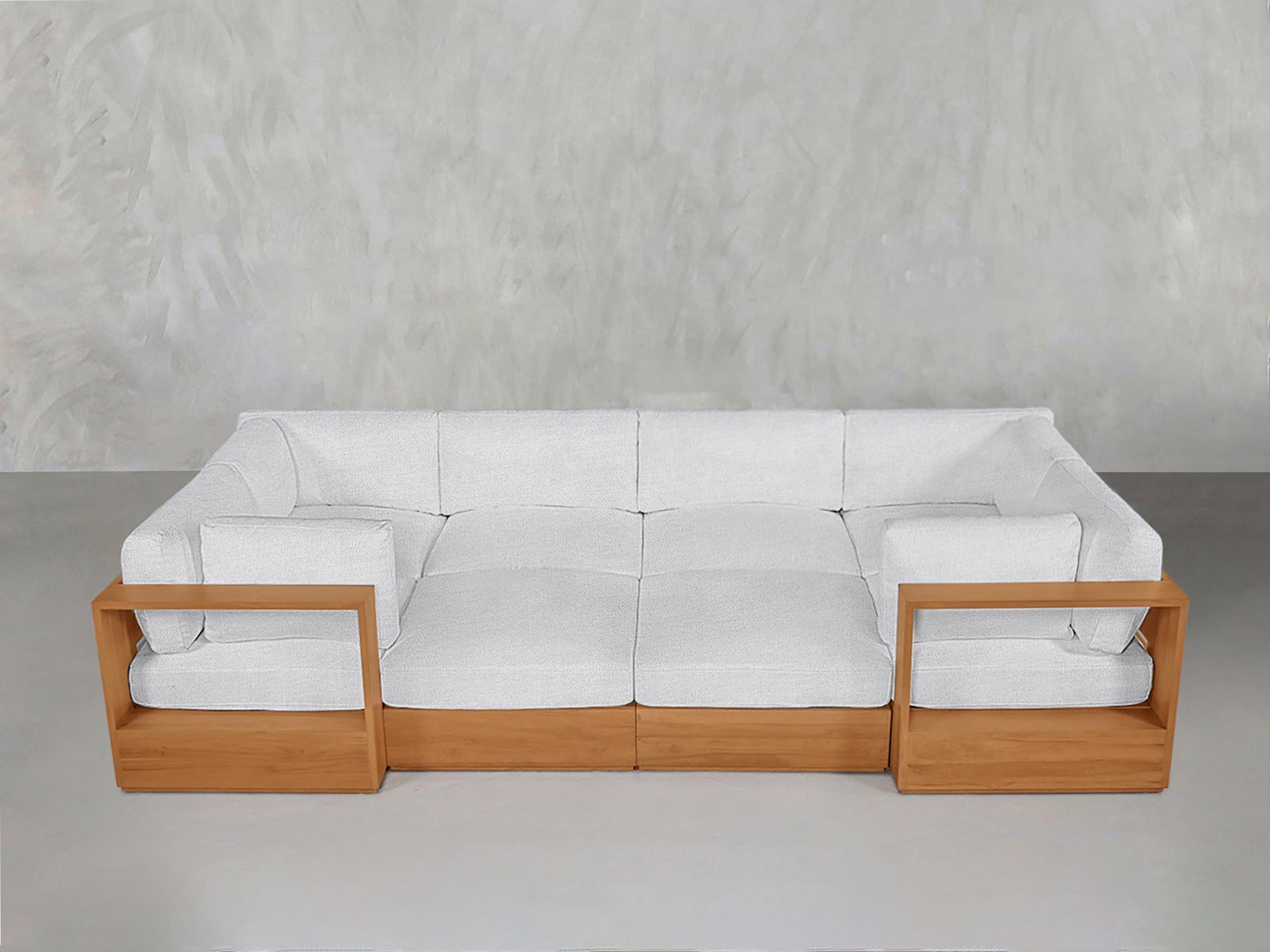 8-Seat Modular Closed Pit Teak Outdoor - 7th Avenue