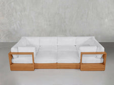 8-Seat Modular Closed Pit Teak Outdoor - 7th Avenue