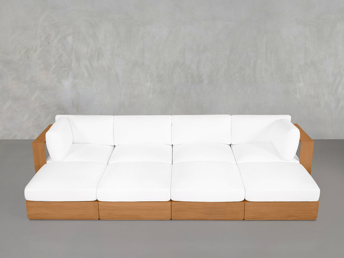 8-Seat Modular Daybed Teak Outdoor - 7th Avenue