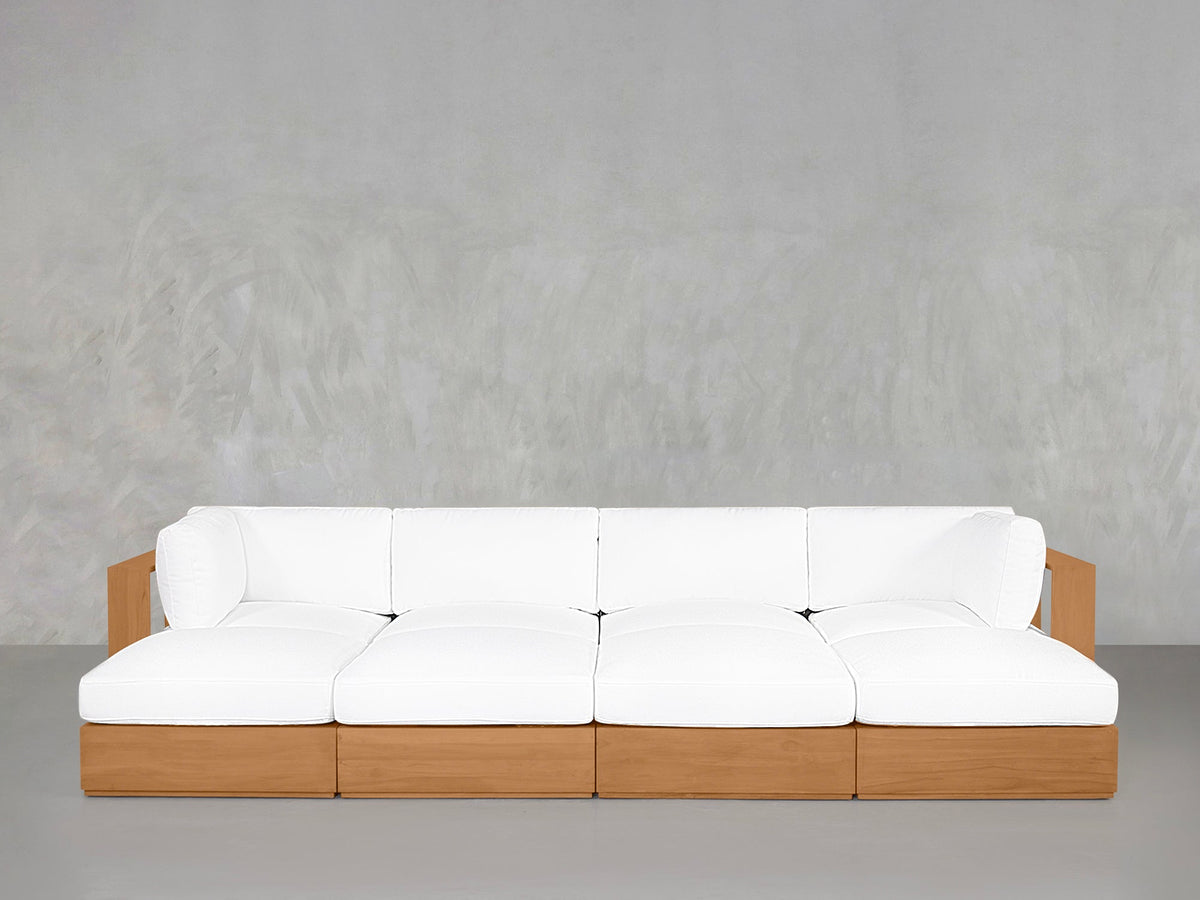 8-Seat Modular Daybed Teak Outdoor - 7th Avenue