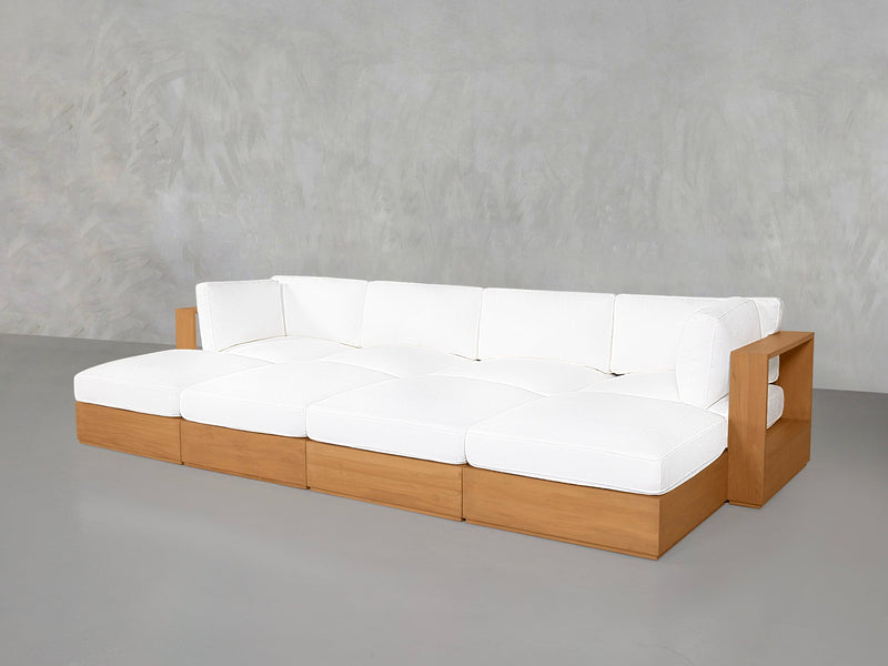 8-Seat Modular Daybed Teak Outdoor - 7th Avenue