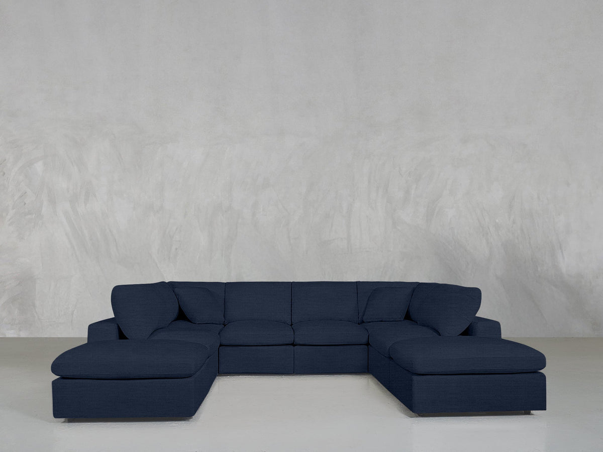8-Seat Modular Double Lounger U-Sectional - 7th Avenue