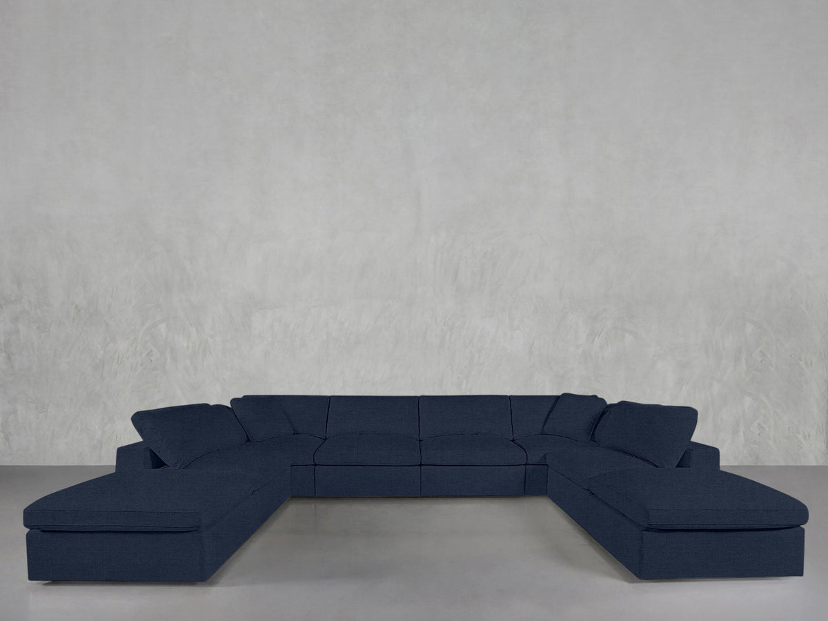8-Seat Modular Double Lounger U-Sectional - 7th Avenue
