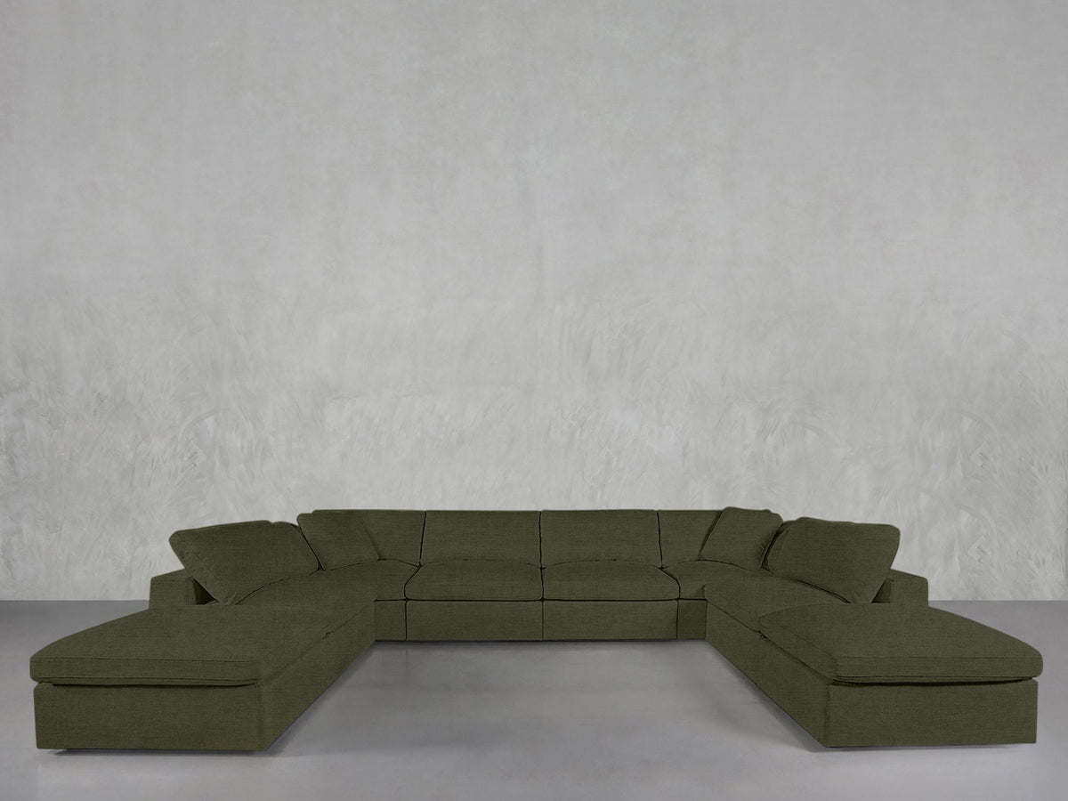 8-Seat Modular Double Lounger U-Sectional - 7th Avenue