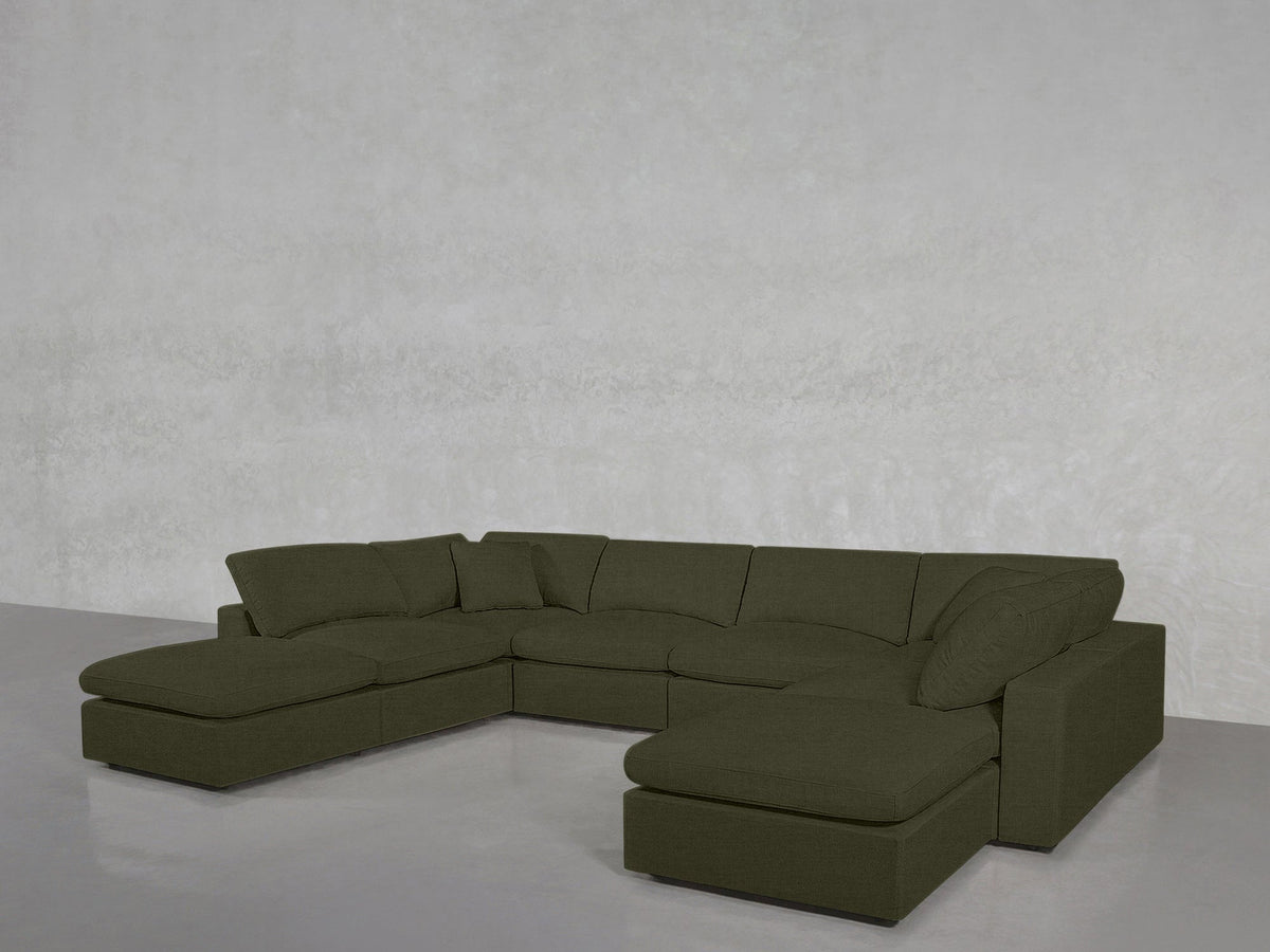 8-Seat Modular Double Lounger U-Sectional - 7th Avenue