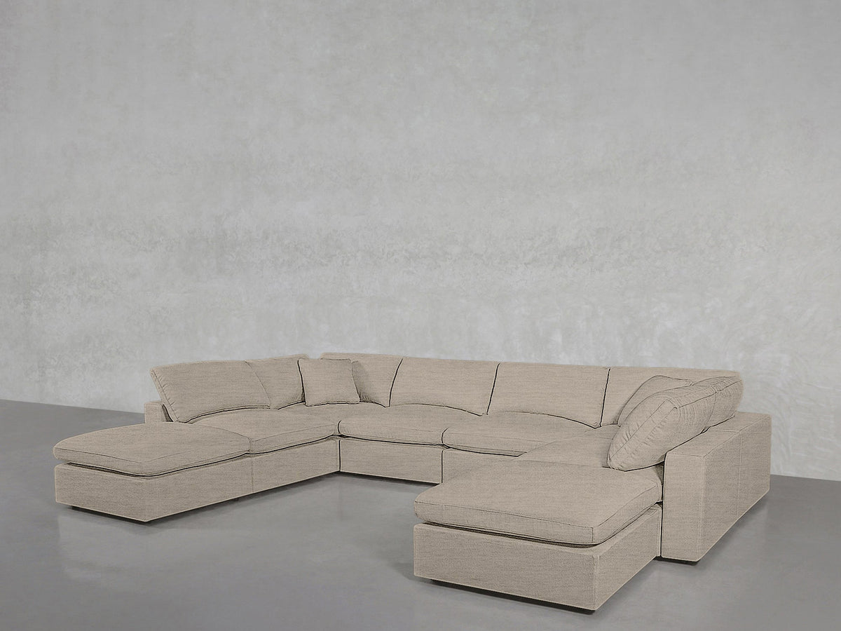 8-Seat Modular Double Lounger U-Sectional - 7th Avenue