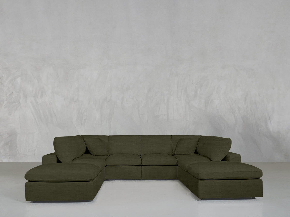 8-Seat Modular Double Lounger U-Sectional - 7th Avenue
