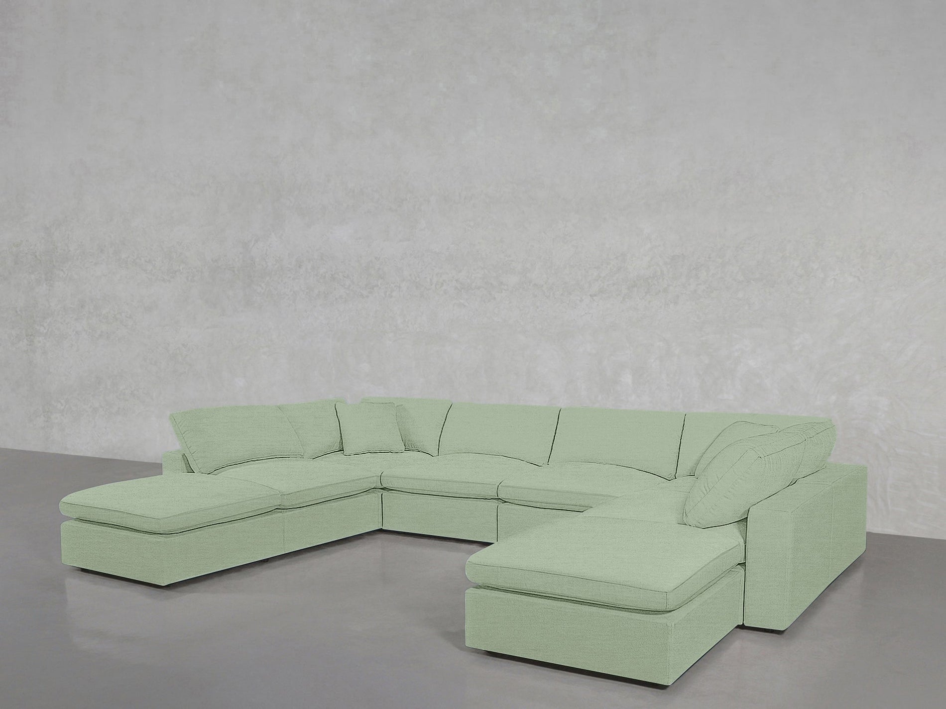 8-Seat Modular Double Lounger U-Sectional - 7th Avenue