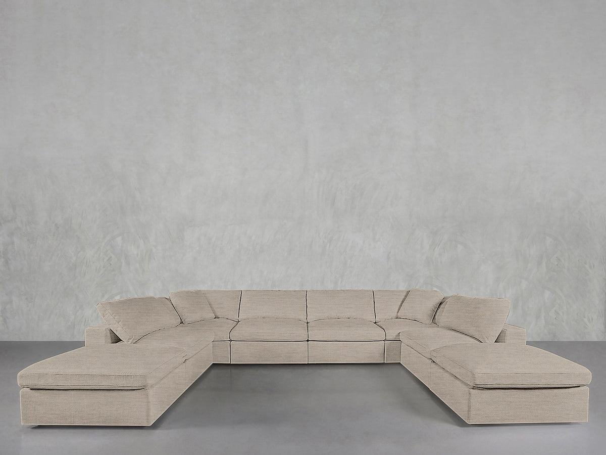 8-Seat Modular Double Lounger U-Sectional - 7th Avenue