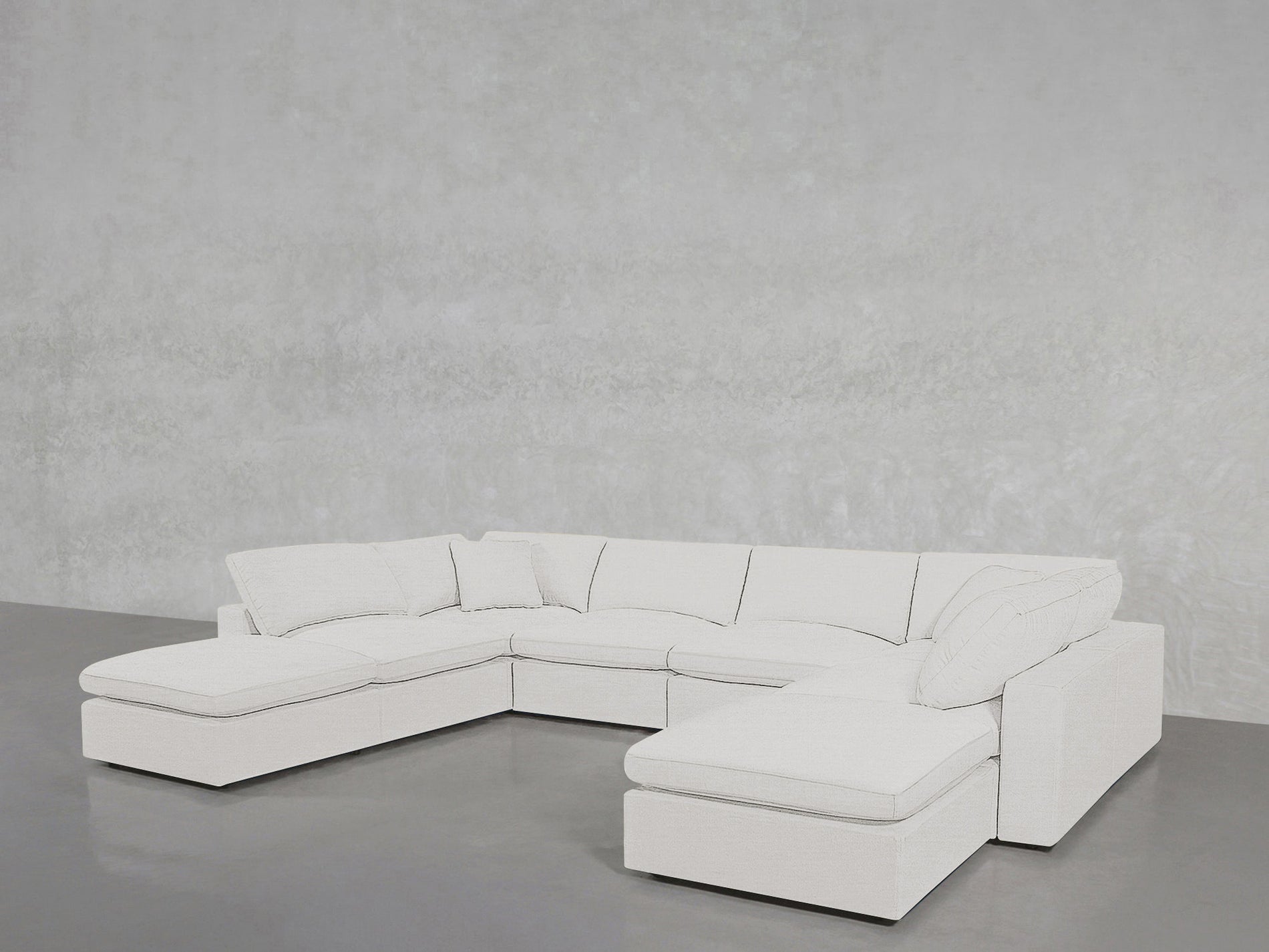 8-Seat Modular Double Lounger U-Sectional