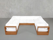 8-Seat Modular U-Sectional Teak Outdoor - 7th Avenue