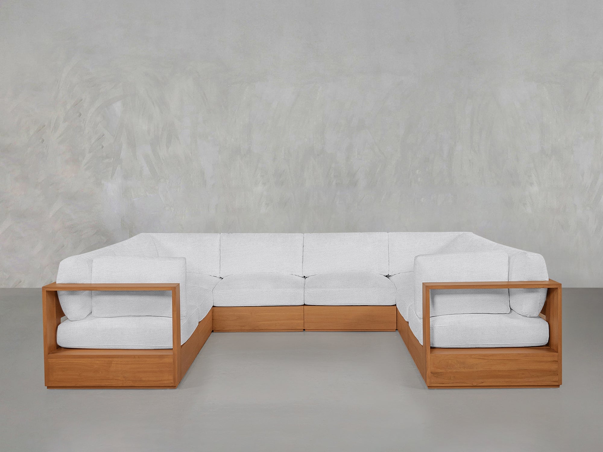 8-Seat Modular U-Sectional Teak Outdoor - 7th Avenue