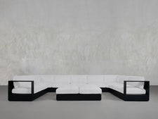 9-Seat Modular U-Sectional with Double Ottoman Aluminum Outdoor