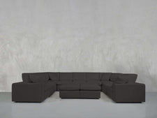 9 - Seat Modular U - Sectional with Double Ottoman - 7th Avenue