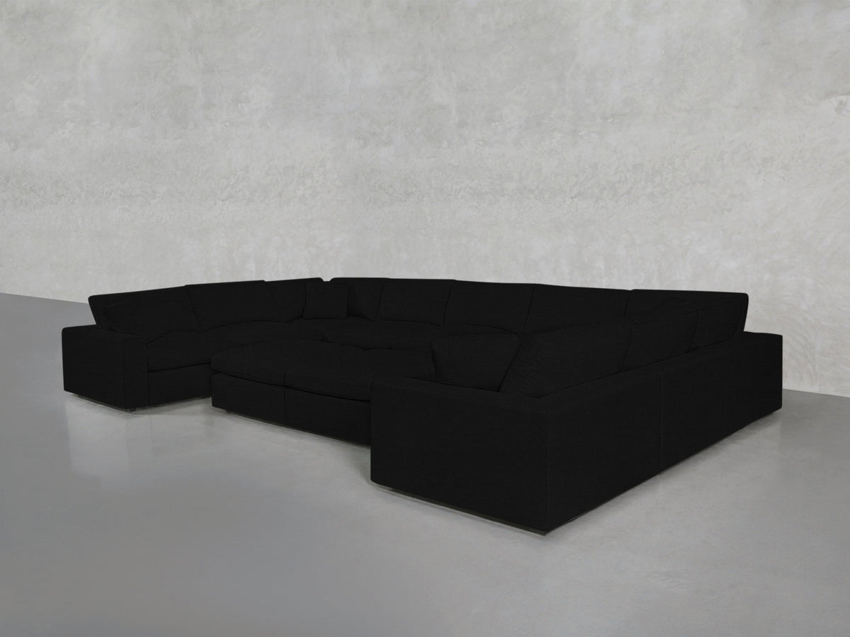 9 - Seat Modular U - Sectional with Double Ottoman - 7th Avenue