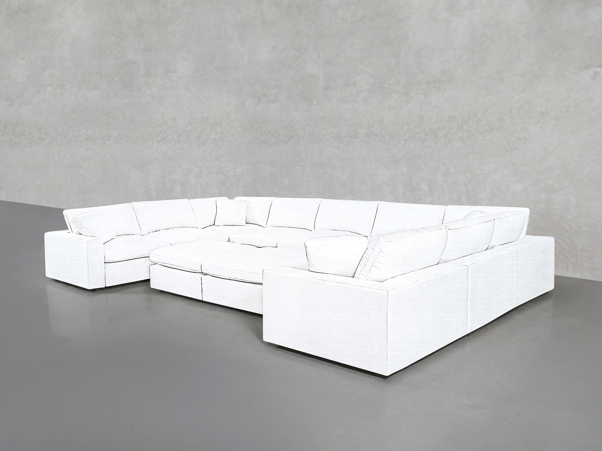 9 - Seat Modular U - Sectional with Double Ottoman - 7th Avenue