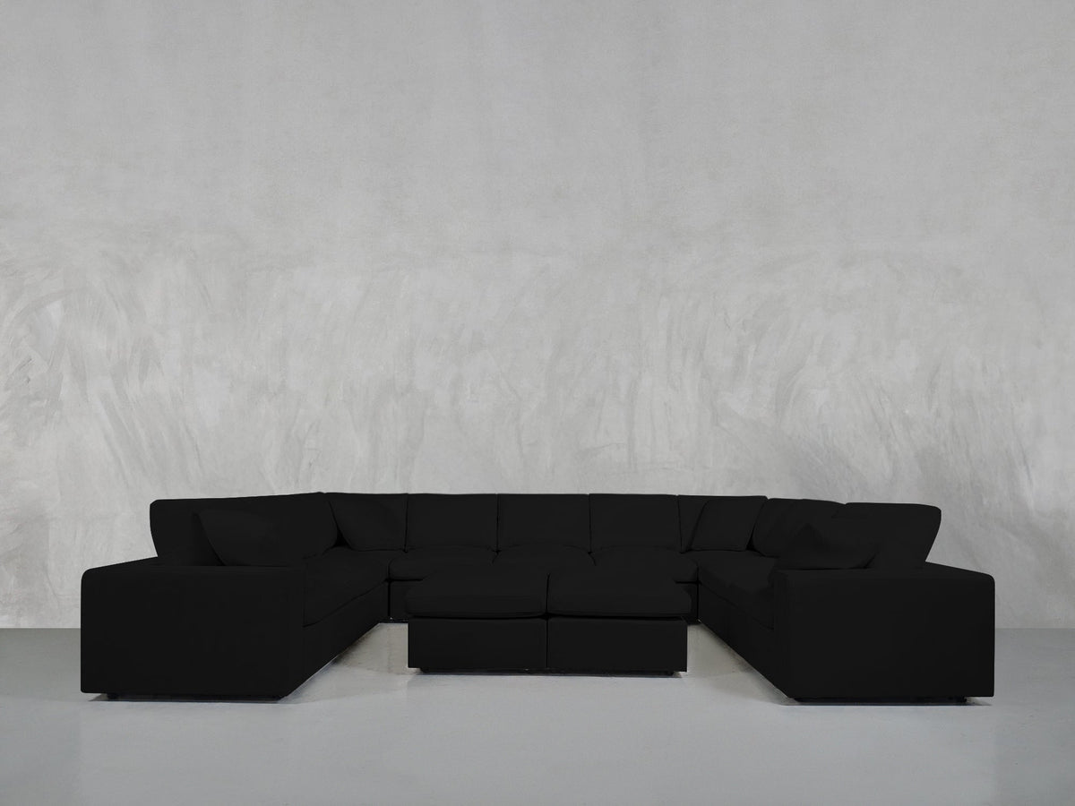 9 - Seat Modular U - Sectional with Double Ottoman - 7th Avenue