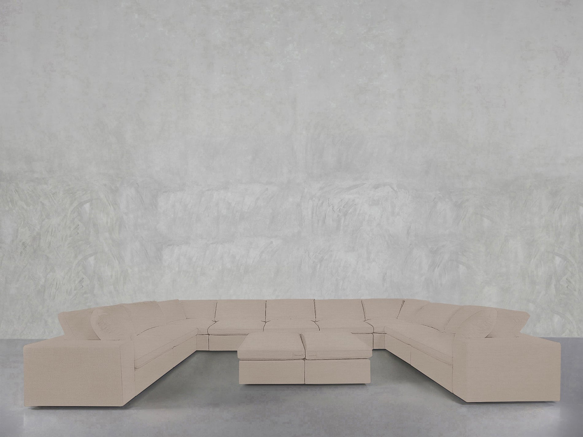 9 - Seat Modular U - Sectional with Double Ottoman - 7th Avenue