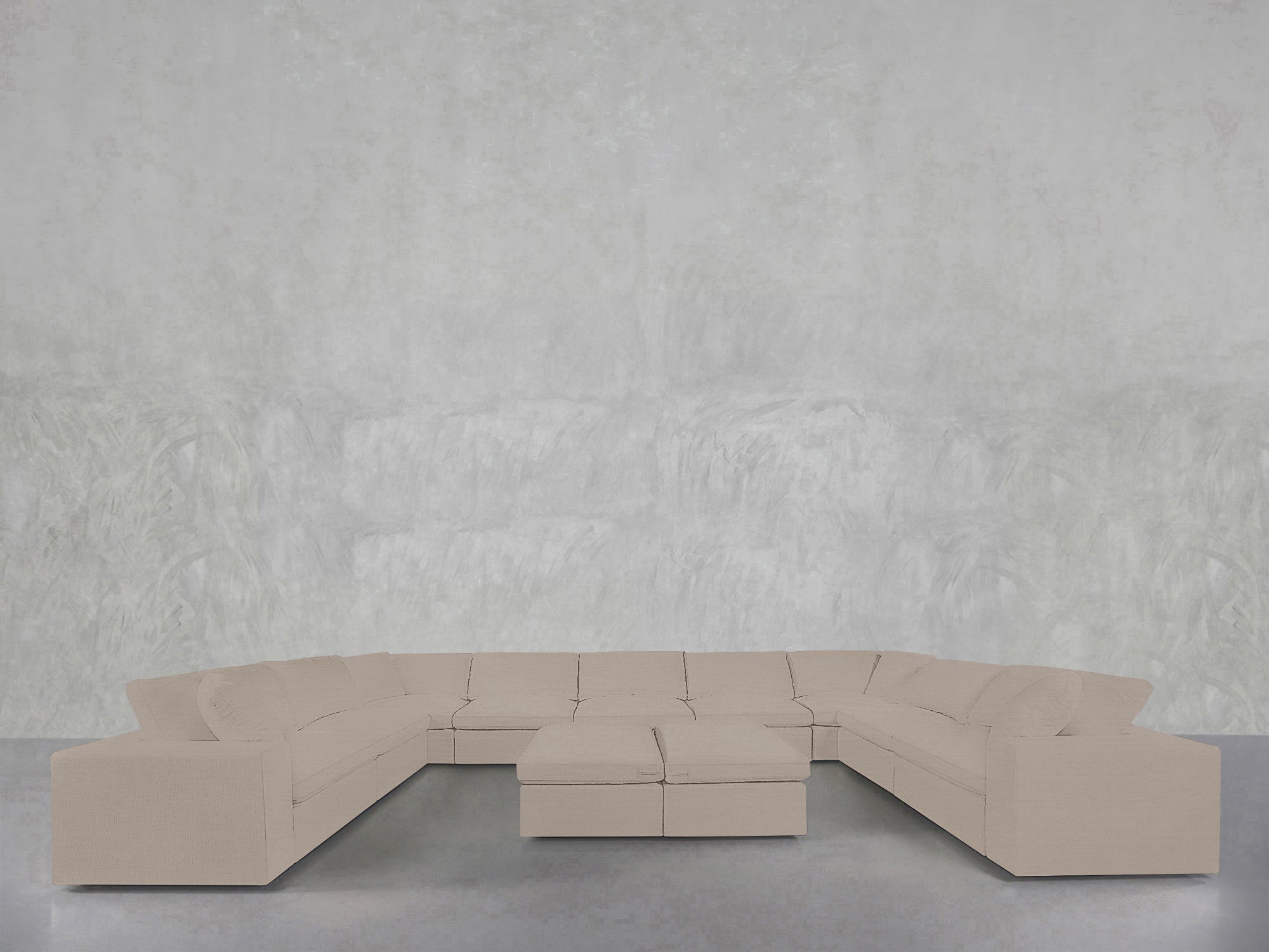 9 - Seat Modular U - Sectional with Double Ottoman - 7th Avenue