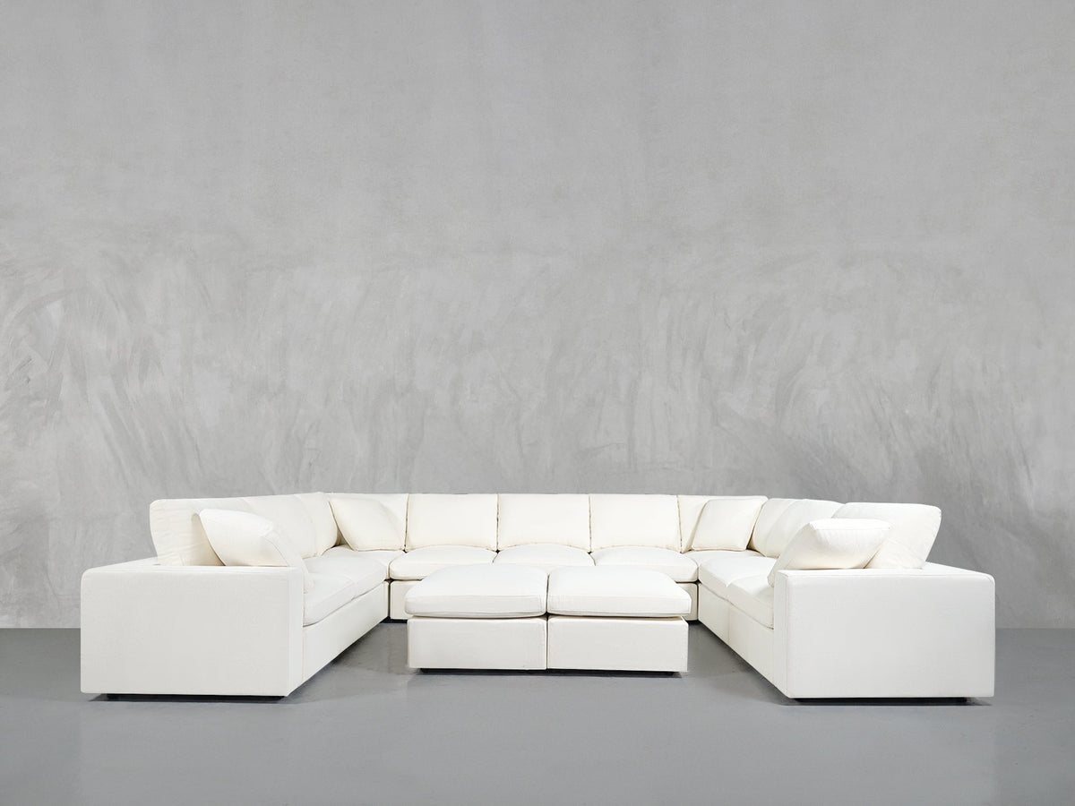 9 - Seat Modular U - Sectional with Double Ottoman - 7th Avenue